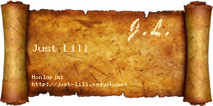 Just Lili névjegykártya